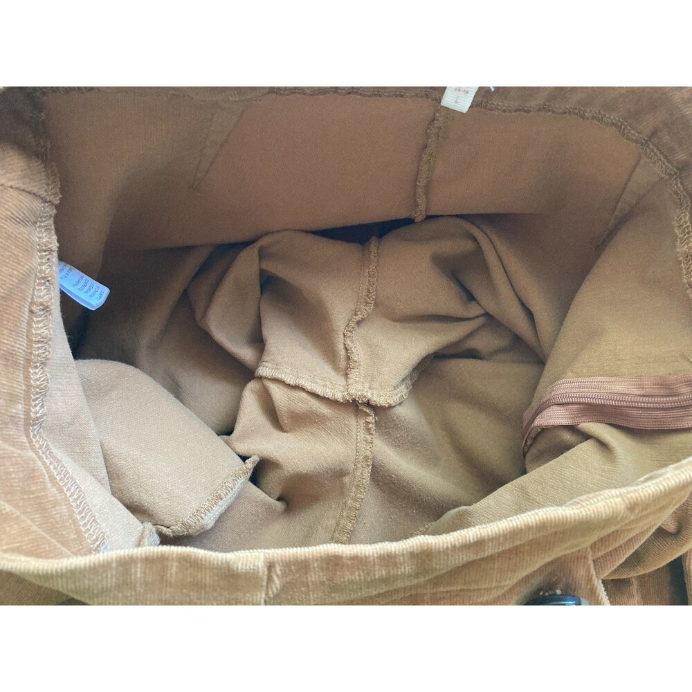 Corduroy Boho Hippie Pants Women's L Brown 70s Retro Flare Mid Rise Pull On TCEC - Picture 10 of 10
